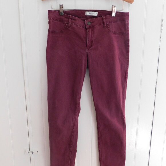 🦌 Abercrombie & Fitch Maroon Skinny Jeans Size 8 W29 - Picture 7 of 12